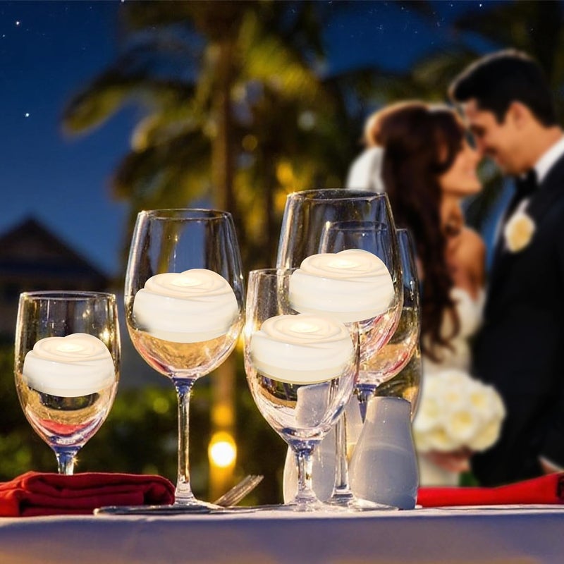 Aignis 36pcs Flameless LED Floating Candles, White Rose Plastic Tealight Battery Operated, 120+ Hours Glow Time, Cozy Light for Romantic Pool/Bathtub/Hot Bath/Wedding Centerpiece Decor(D2.83*H1.42) - Image 3
